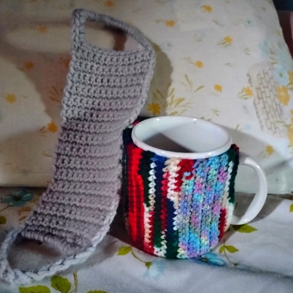 Handmade Crotche Mug Huggers Set Of 2 Fits Standard Size Mug + Some